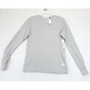 Kinetix Casual Luxury Long Sleeve T Shirt Crew Neck Men S Gray 100% Cotton